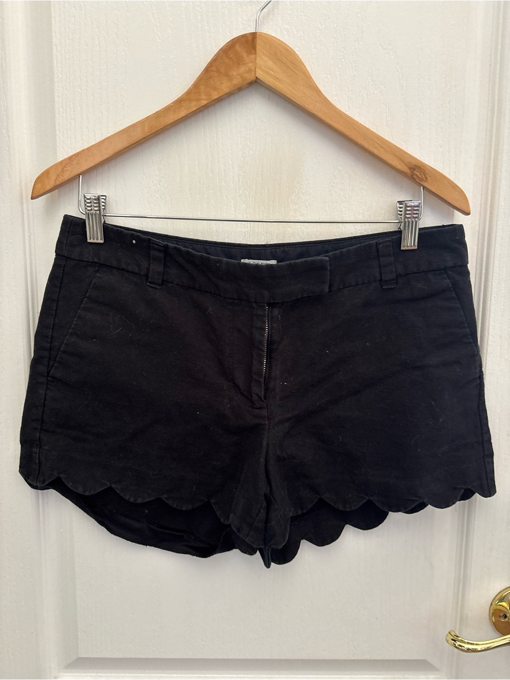 Black Scalloped Hem J.Crew Women’s Shorts